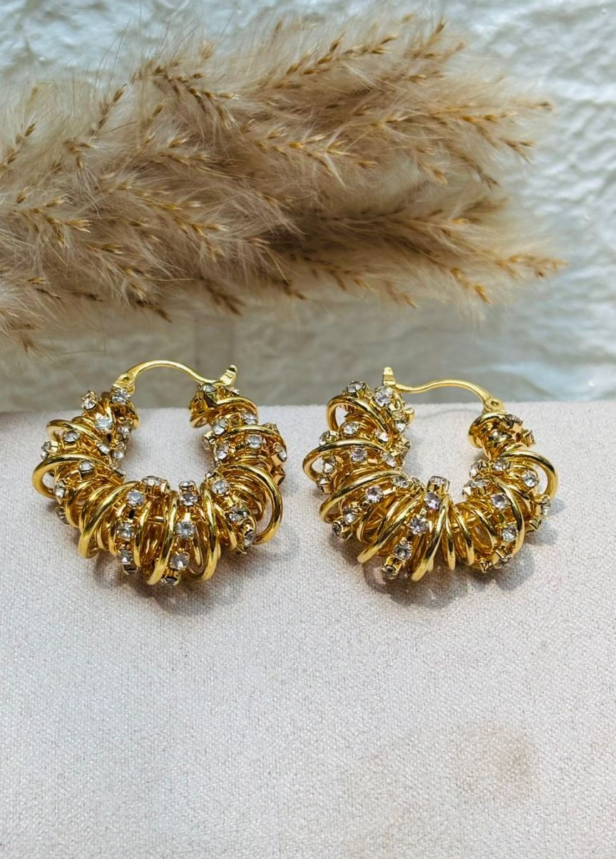 frosted gold hoops